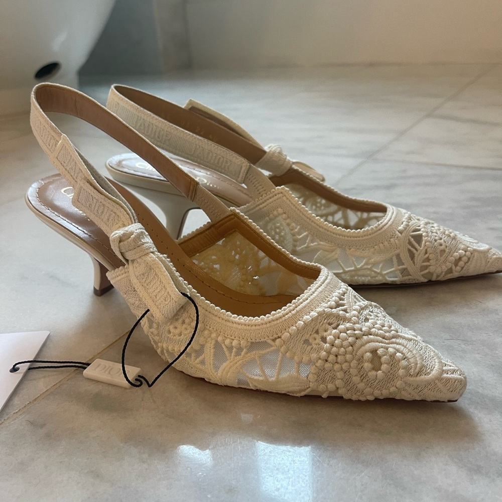 Dior slingback macrame heels size 40